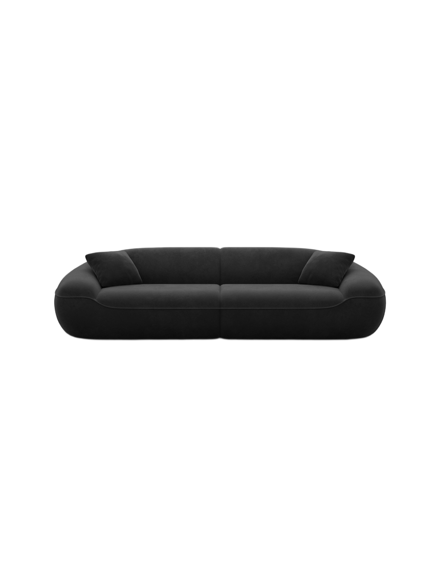 
4-Sitzer Design Sofa „Novara“ mit Samtbezug - Samtbezug Königsblau