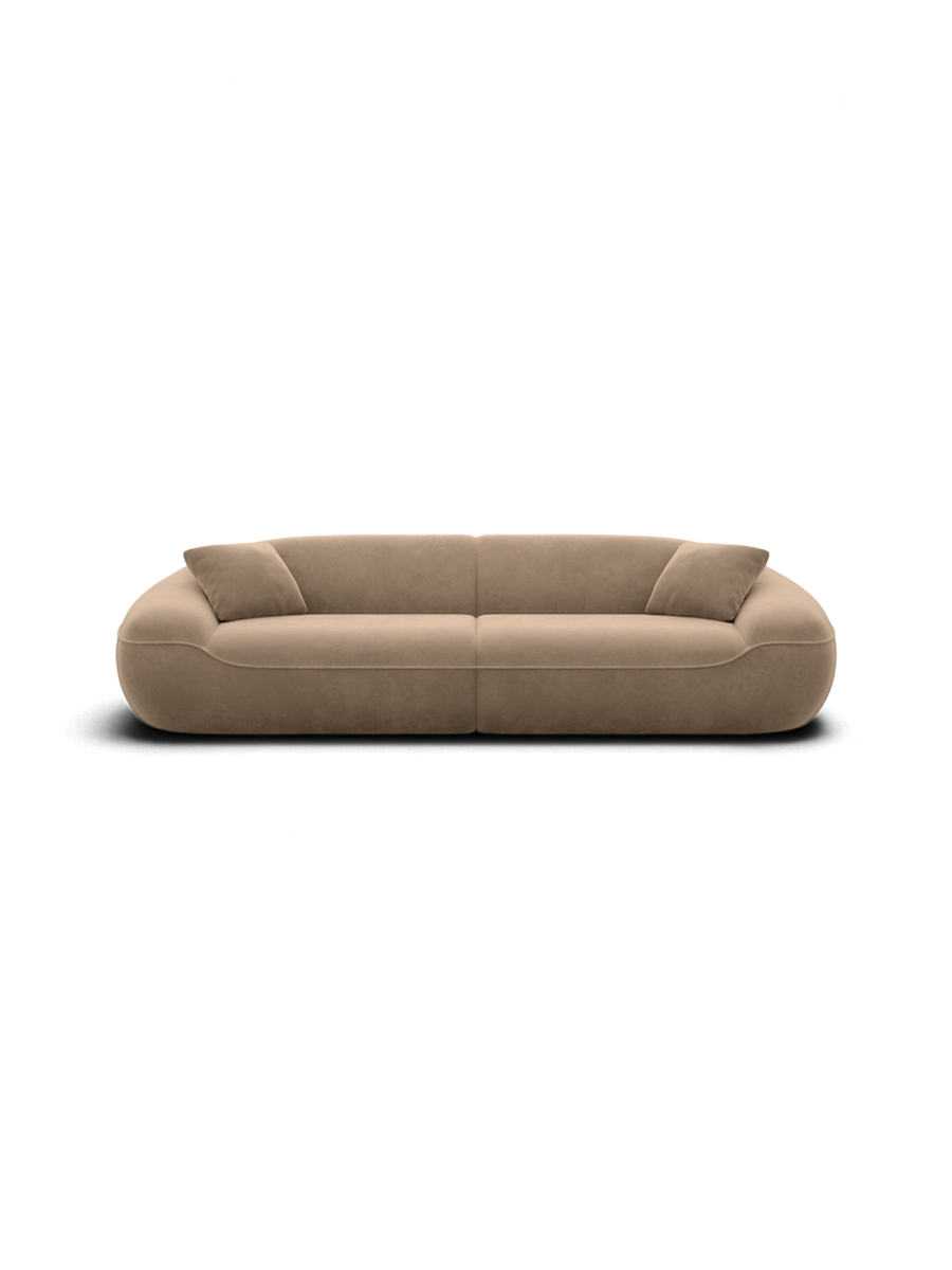 
4-Seater Designer Sofa “Novara” with Velvet Upholstery - Velvet cover Brown