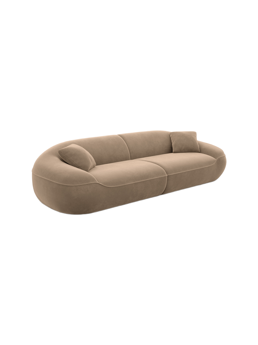 
4-Seater Designer Sofa “Novara” with Velvet Upholstery - Velvet cover Brown