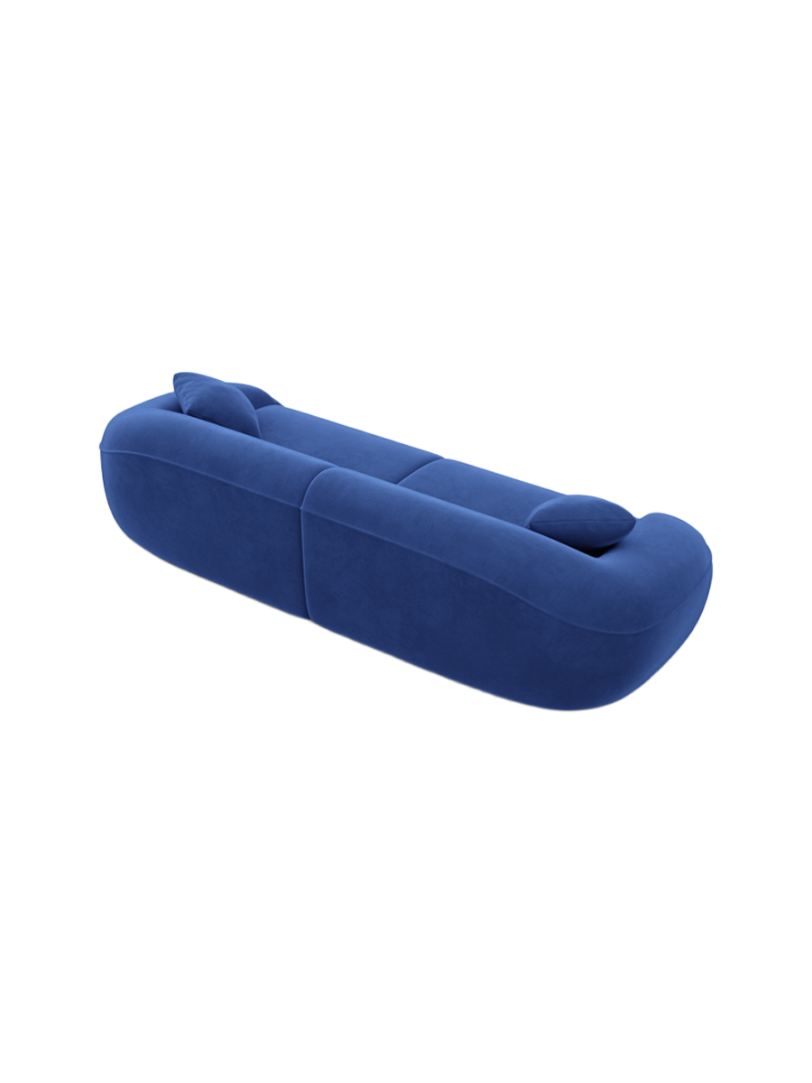 
4-Sitzer Design Sofa „Novara“ mit Samtbezug - Samtbezug Königsblau