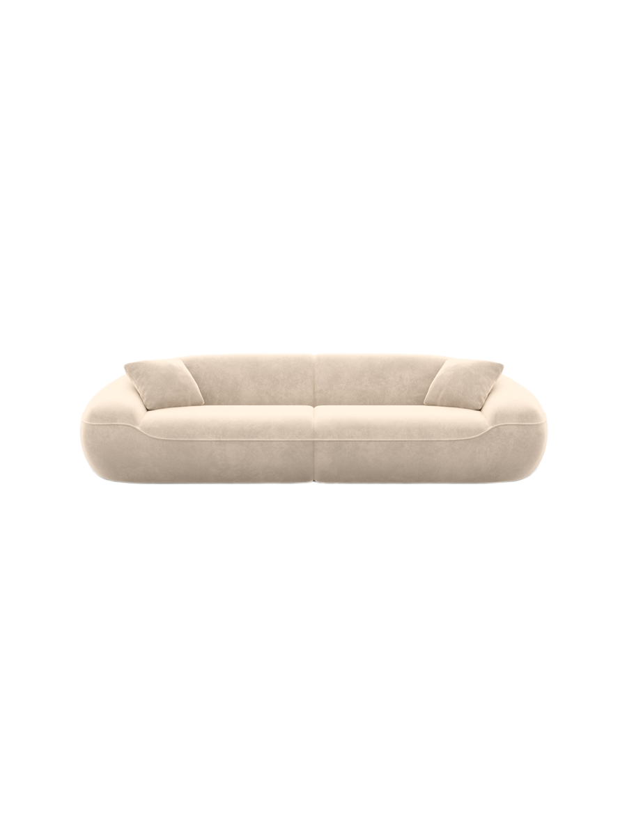 
4-Sitzer Design Sofa „Novara“ mit Samtbezug - Samtbezug Königsblau