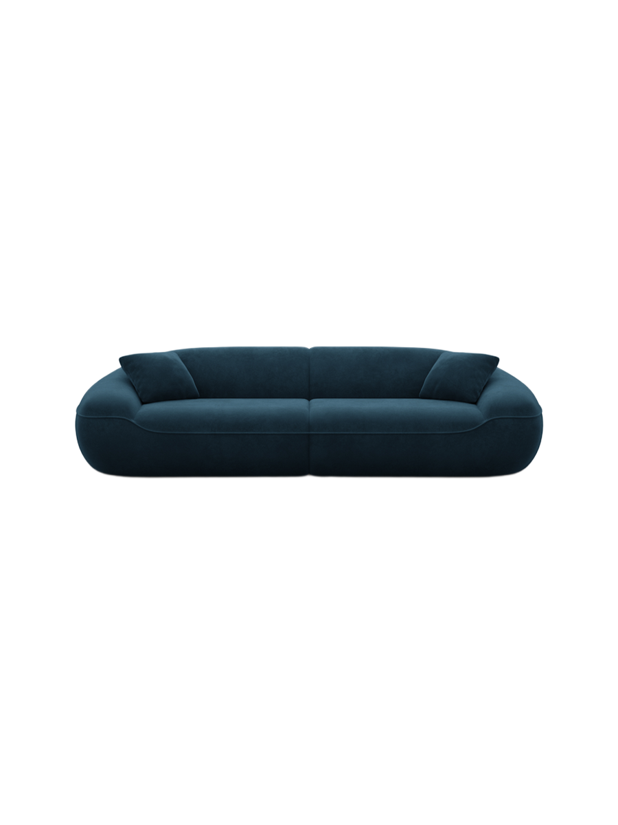 
4-Sitzer Design Sofa „Novara“ mit Samtbezug - Samtbezug Königsblau