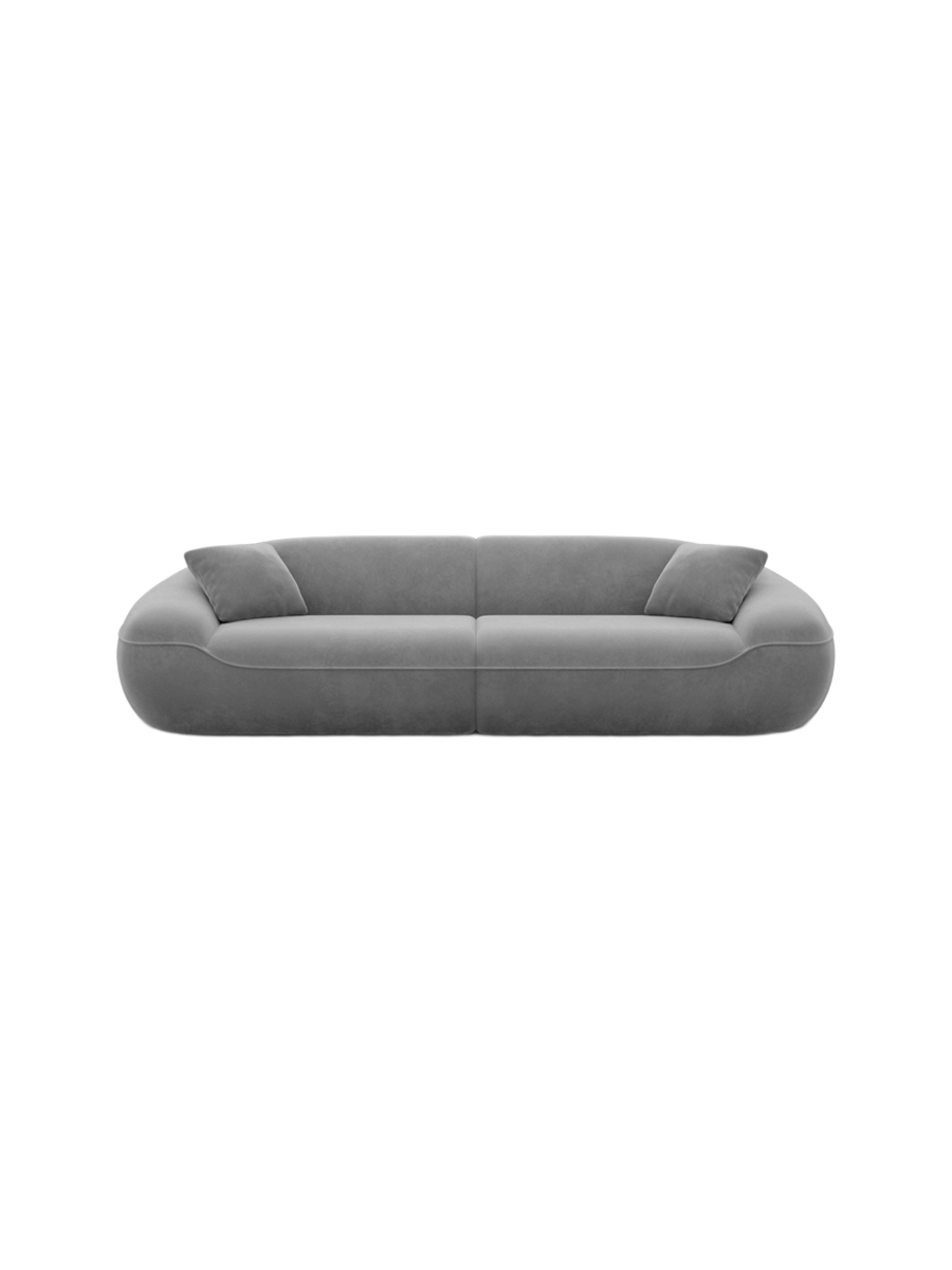 
4-Sitzer Design Sofa „Novara“ mit Samtbezug - Samtbezug Königsblau