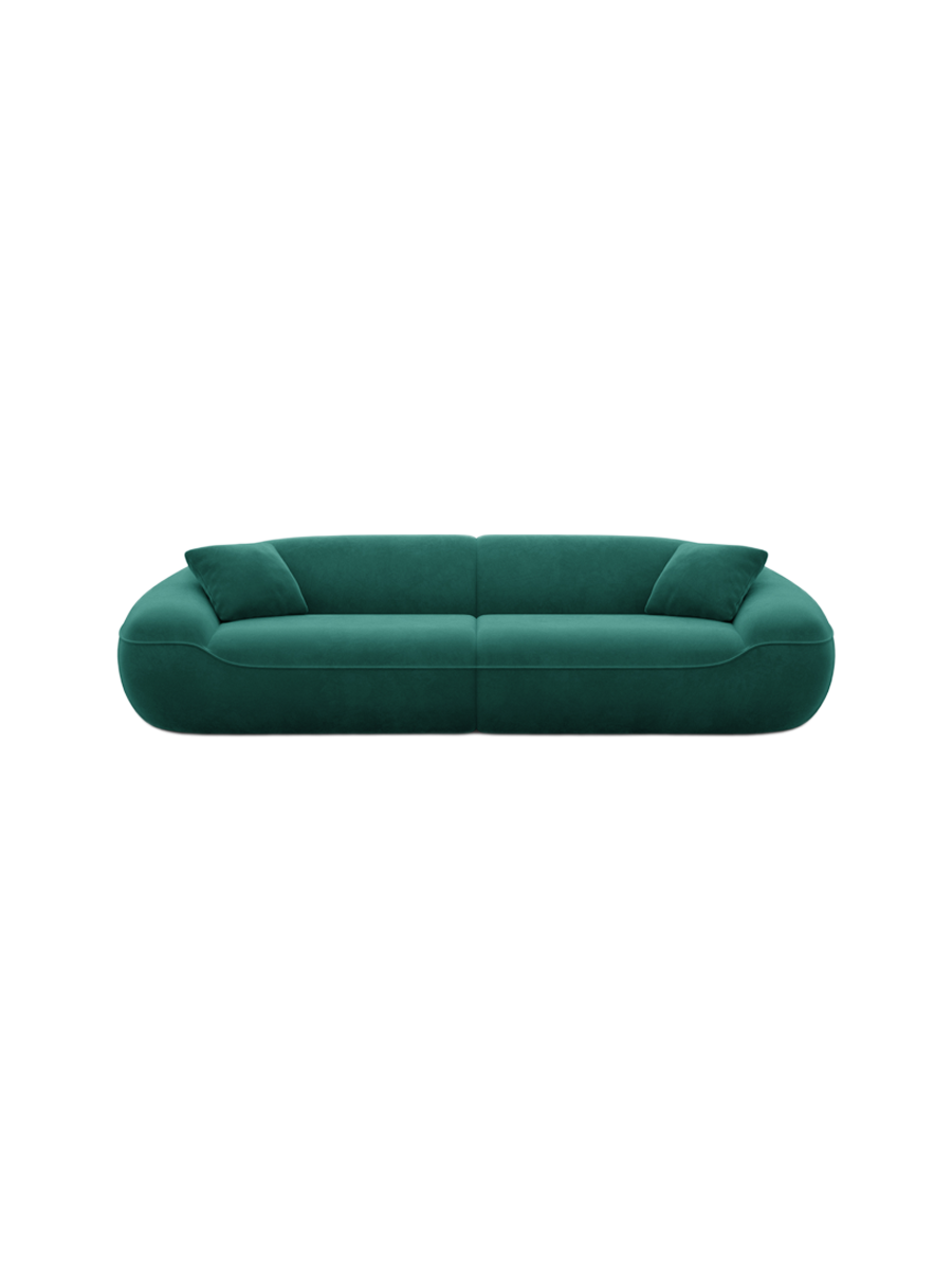 
4-Sitzer Design Sofa „Novara“ mit Samtbezug - Samtbezug Königsblau