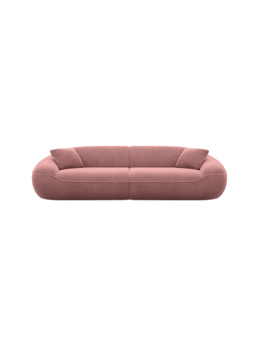 
4-Sitzer Design Sofa „Novara“ mit Samtbezug - Samtbezug Königsblau