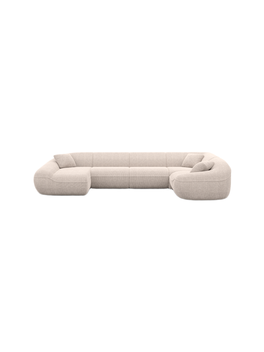 
6-Sitzer Design Panorama-Sofa „Novara XL“ mit Strukturstoff-Bezug - Strukturstoff Anthrazit / Lange Seite links