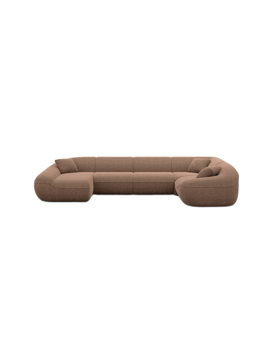 
6-Sitzer Design Panorama-Sofa „Novara XL“ mit Strukturstoff-Bezug - Strukturstoff Anthrazit / Lange Seite links
