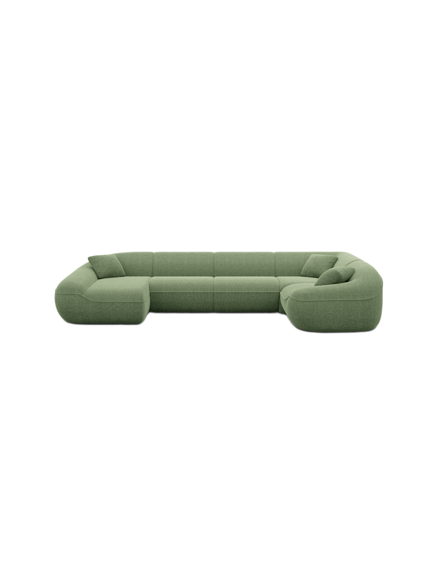 
6-Sitzer Design Panorama-Sofa „Novara XL“ mit Strukturstoff-Bezug - Strukturstoff Anthrazit / Lange Seite links