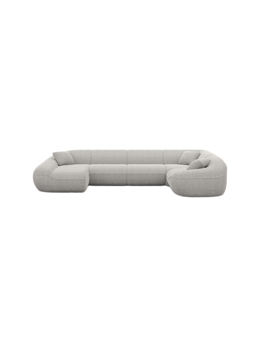 
6-Sitzer Design Panorama-Sofa „Novara XL“ mit Strukturstoff-Bezug - Strukturstoff Anthrazit / Lange Seite links