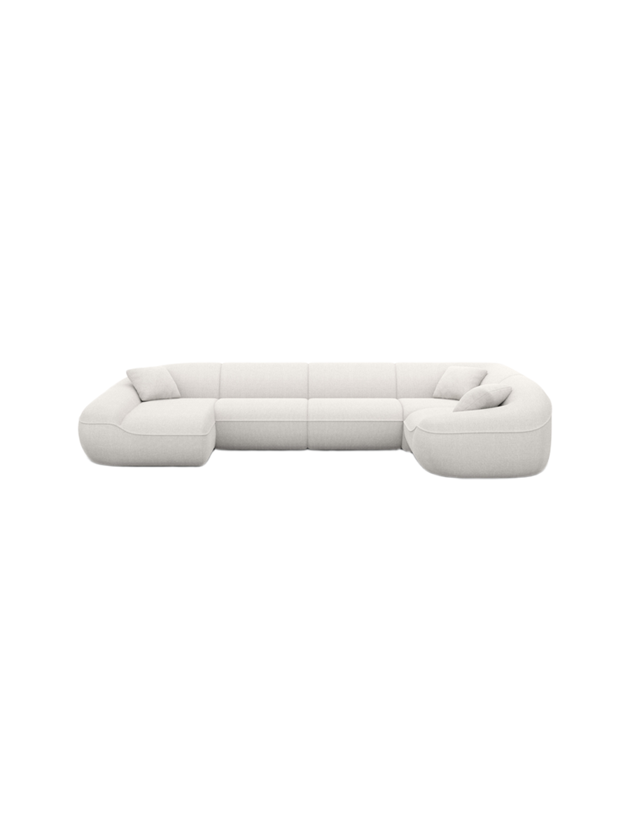 
6-Sitzer Design Panorama-Sofa „Novara XL“ mit Strukturstoff-Bezug - Strukturstoff Anthrazit / Lange Seite links