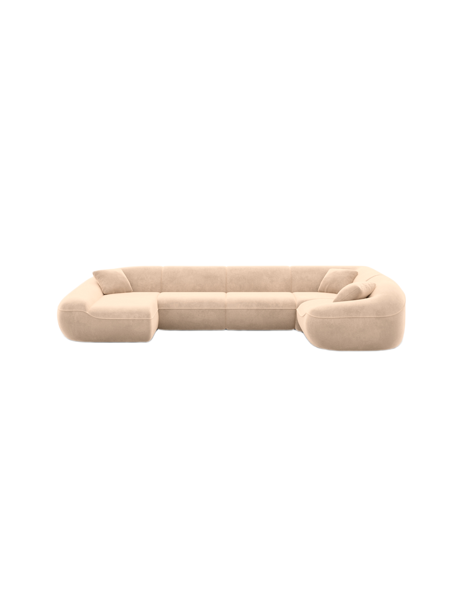 
6-Sitzer Design Panorama-Sofa „Novara XL“ mit Samtbezug - Samtbezug Königsblau / Lange Seite links