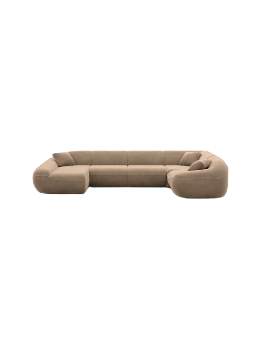 
6-Sitzer Design Panorama-Sofa „Novara XL“ mit Samtbezug - Samtbezug Königsblau / Lange Seite links