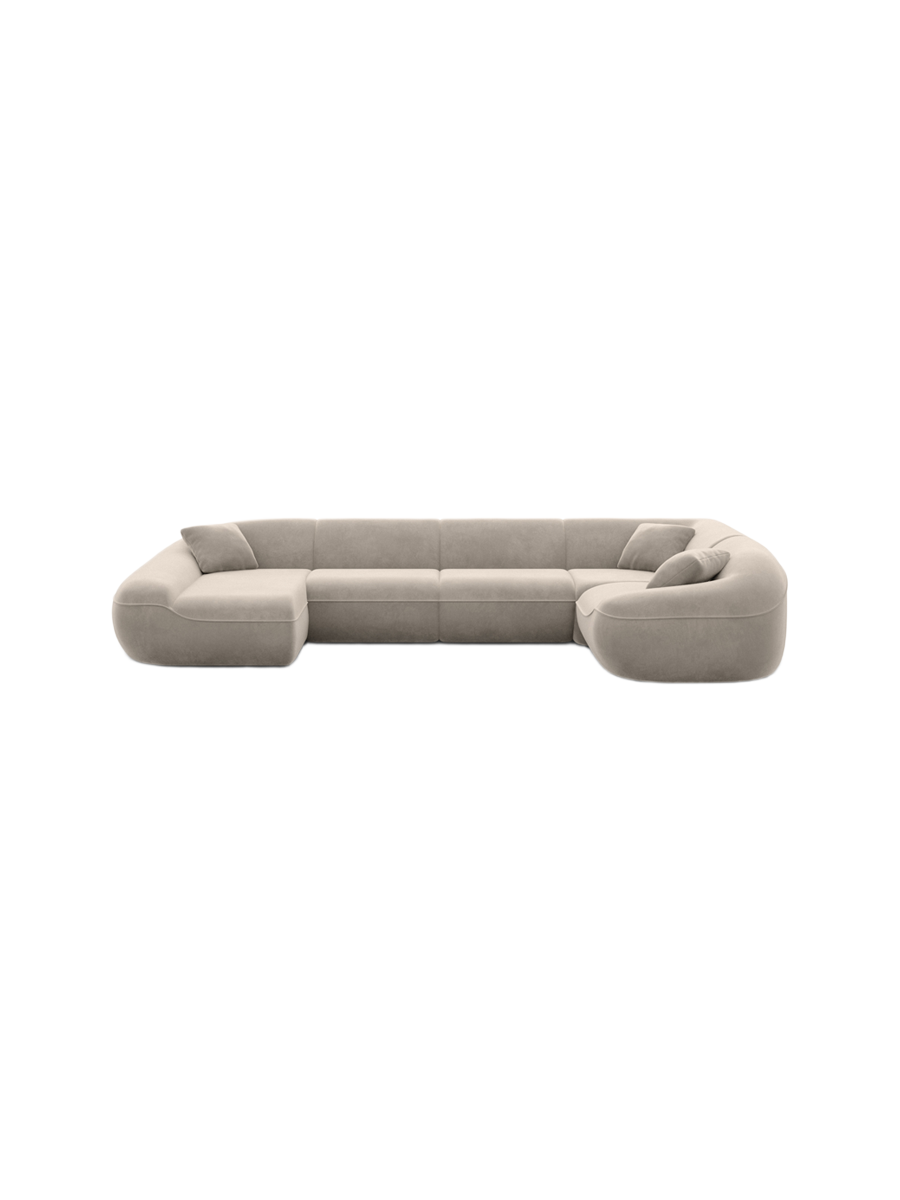 
6-Sitzer Design Panorama-Sofa „Novara XL“ mit Samtbezug - Samtbezug Königsblau / Lange Seite links