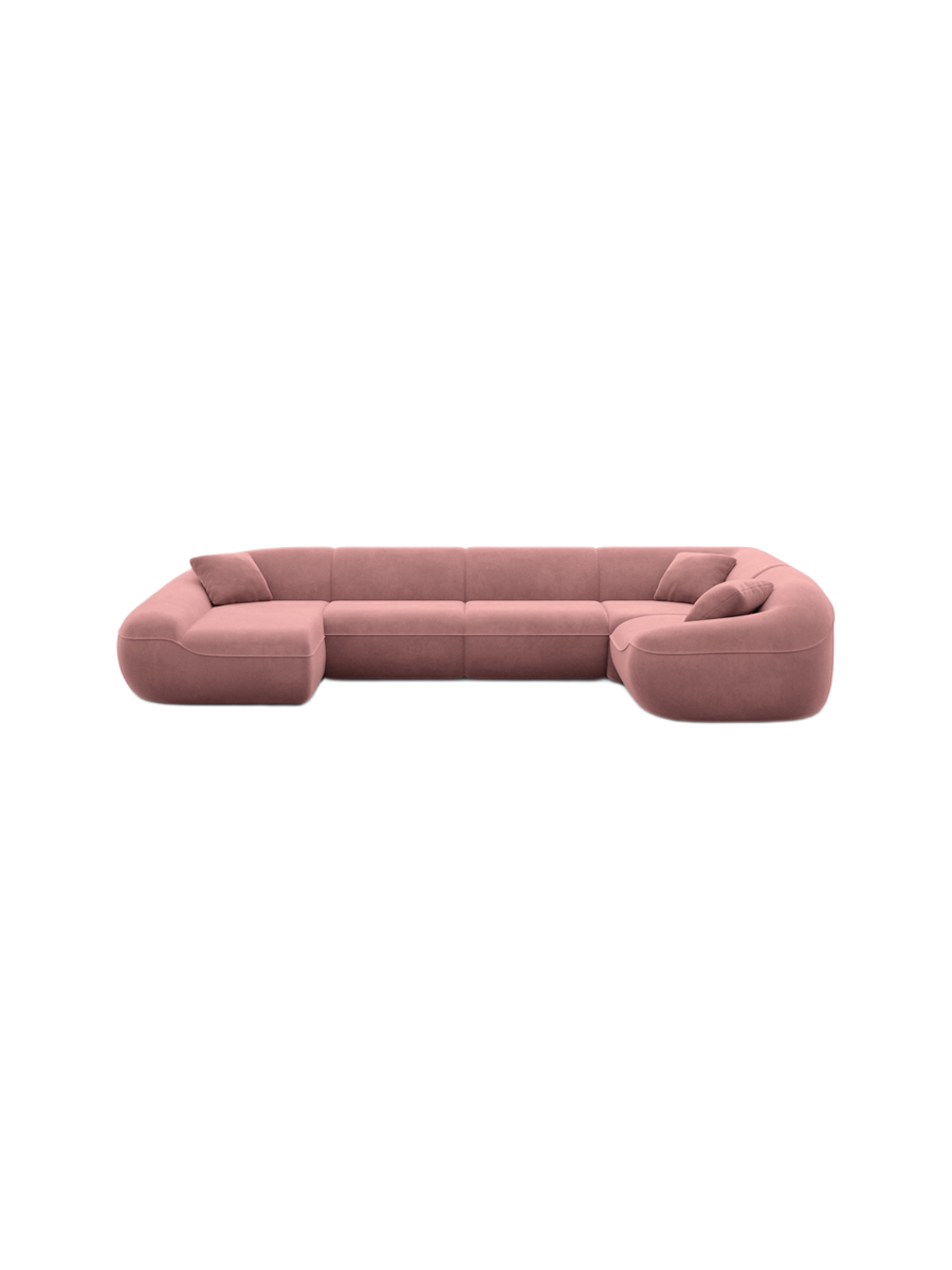 
6-Sitzer Design Panorama-Sofa „Novara XL“ mit Samtbezug - Samtbezug Königsblau / Lange Seite links