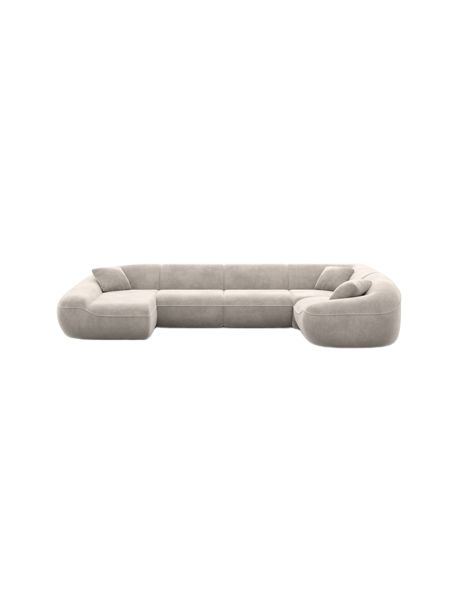 
6-Sitzer Design Panorama-Sofa „Novara XL“ mit Samtbezug - Samtbezug Königsblau / Lange Seite links
