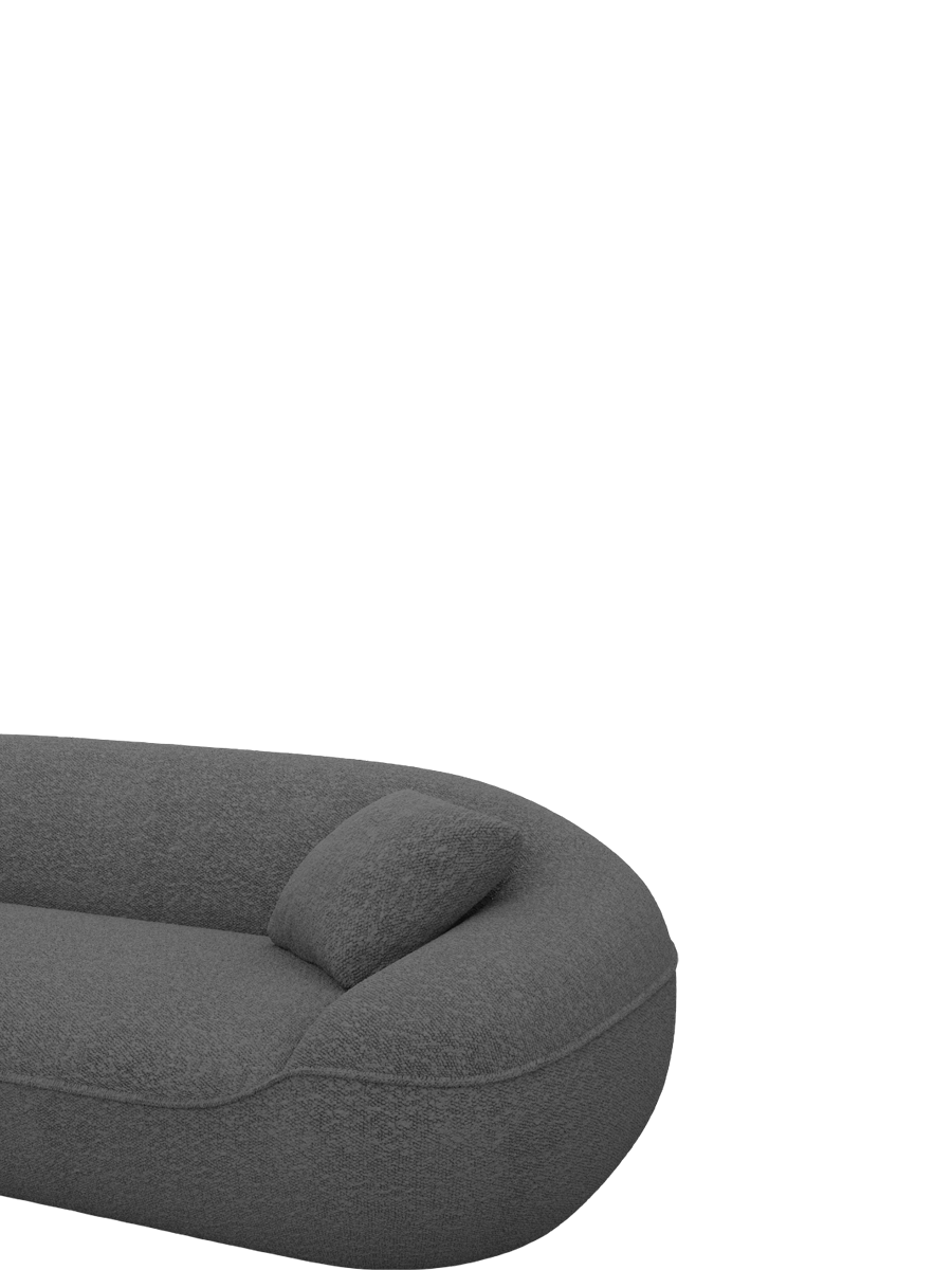 
6-Sitzer Design Panorama-Sofa „Novara XL“ mit Bouclé-Bezug - Bouclé Graphit / Lange Seite links