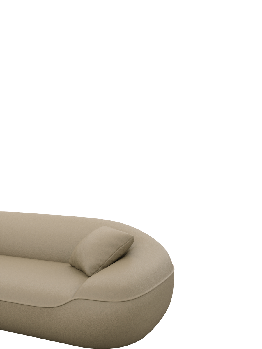 
Divano panoramico di design a 6 posti in vera pelle «Novara XL» - Vera pelle Dark Beige / Lato lungo a sinistra