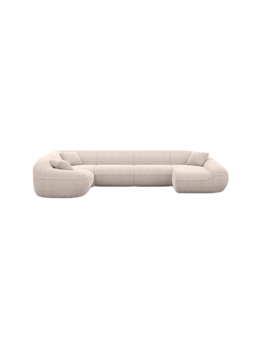 
6-Sitzer Design Panorama-Sofa „Novara XL“ mit Strukturstoff-Bezug - Strukturstoff Anthrazit / Lange Seite links