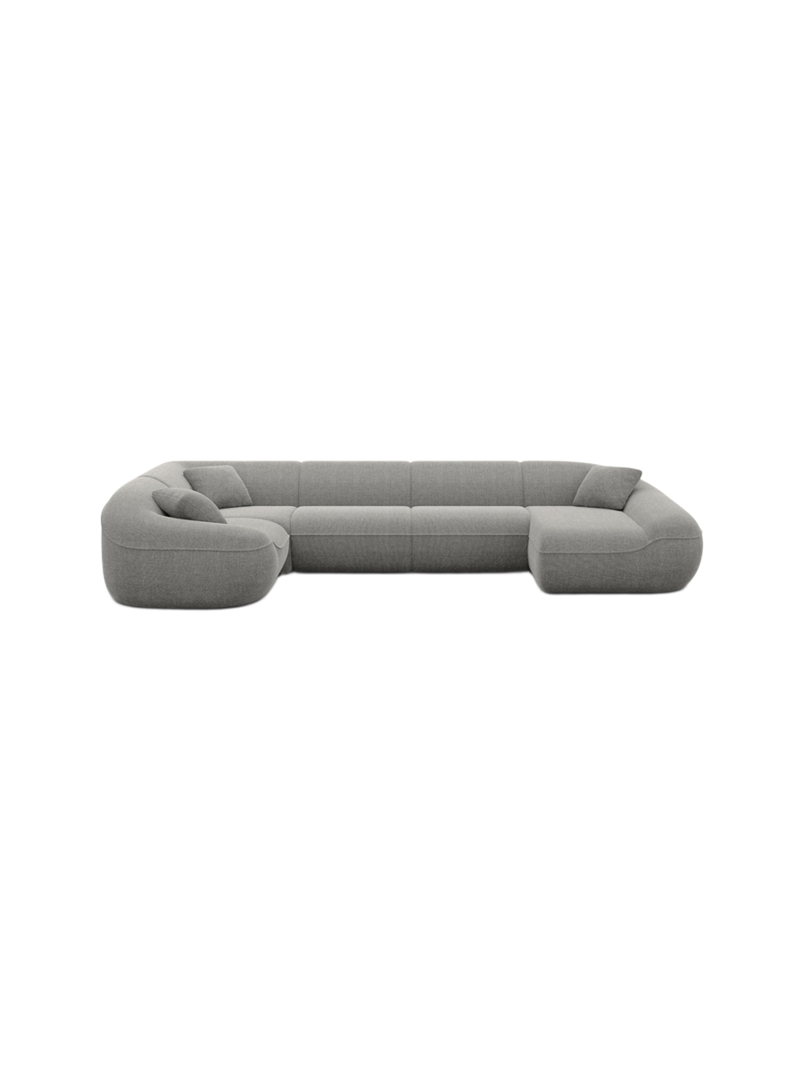 
6-Sitzer Design Panorama-Sofa „Novara XL“ mit Strukturstoff-Bezug - Strukturstoff Anthrazit / Lange Seite links