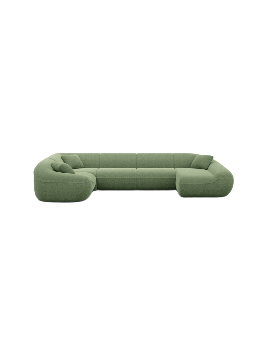 
6-Sitzer Design Panorama-Sofa „Novara XL“ mit Strukturstoff-Bezug - Strukturstoff Anthrazit / Lange Seite links