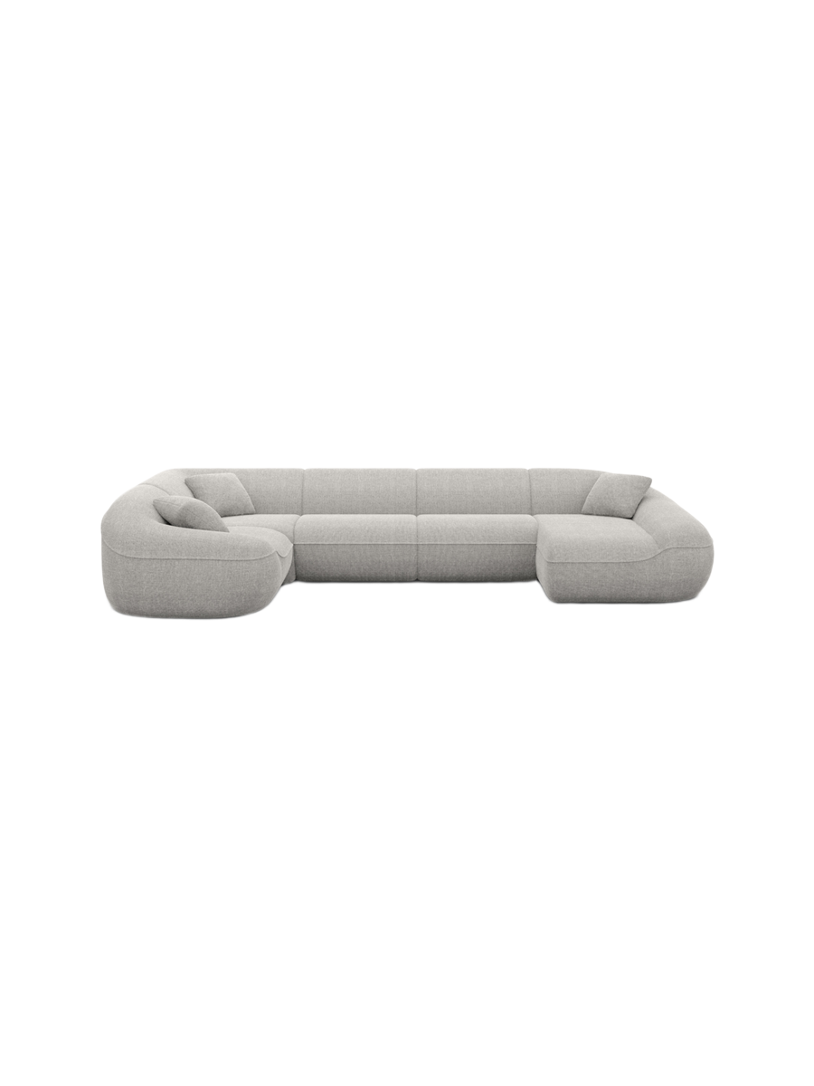 
6-Sitzer Design Panorama-Sofa „Novara XL“ mit Strukturstoff-Bezug - Strukturstoff Anthrazit / Lange Seite links