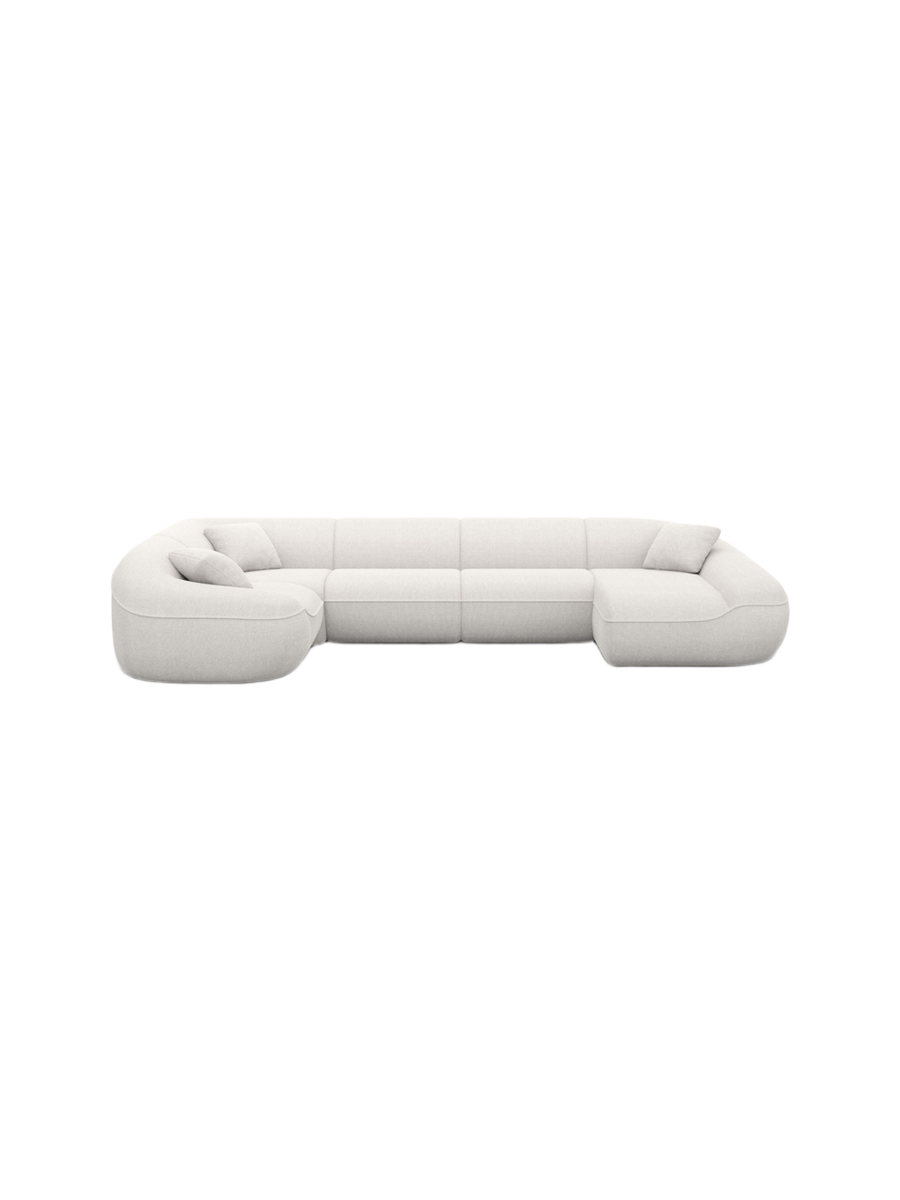 
6-Sitzer Design Panorama-Sofa „Novara XL“ mit Strukturstoff-Bezug - Strukturstoff Anthrazit / Lange Seite links