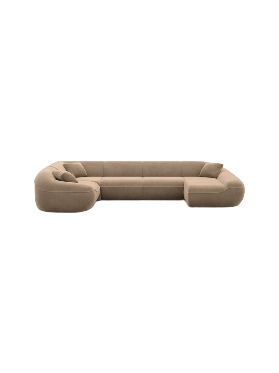 
6-Sitzer Design Panorama-Sofa „Novara XL“ mit Samtbezug - Samtbezug Königsblau / Lange Seite links