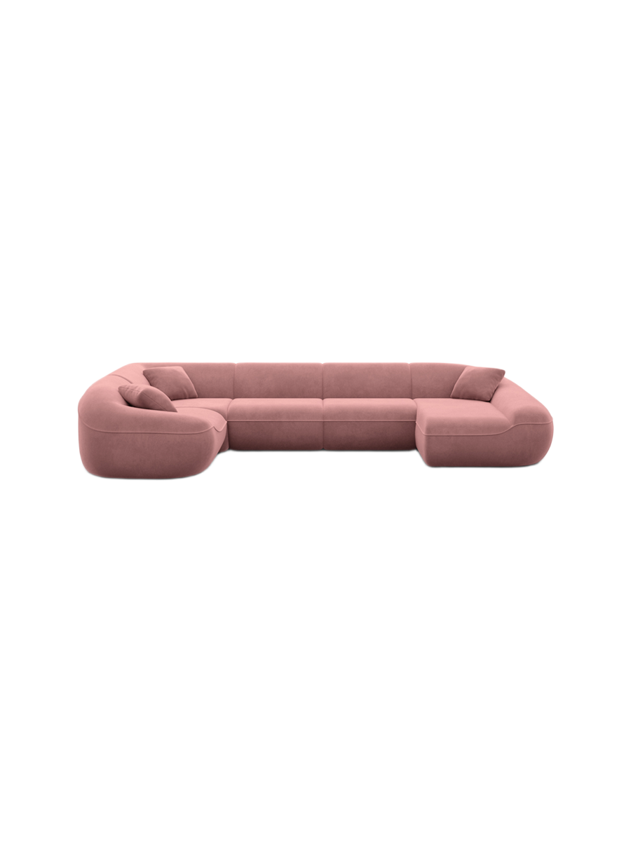 
6-Sitzer Design Panorama-Sofa „Novara XL“ mit Samtbezug - Samtbezug Königsblau / Lange Seite links