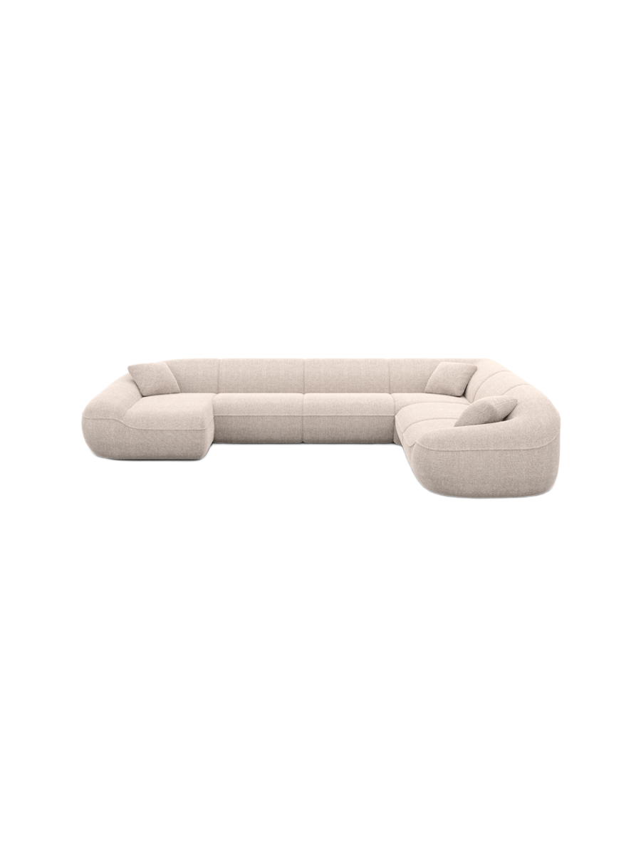 
7-Sitzer Design Panorama-Sofa „Novara XXL“ mit Strukturstoff-Bezug - Strukturstoff Anthrazit / Lange Seite links