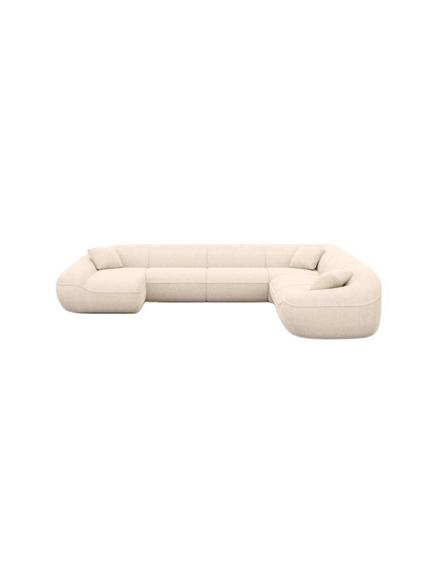 
7-Sitzer Design Panorama-Sofa „Novara XXL“ mit Strukturstoff-Bezug - Strukturstoff Anthrazit / Lange Seite links