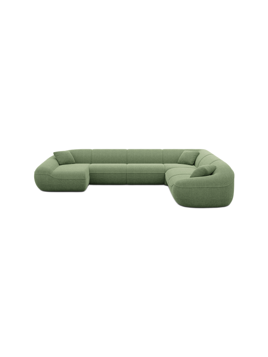
7-Sitzer Design Panorama-Sofa „Novara XXL“ mit Strukturstoff-Bezug - Strukturstoff Anthrazit / Lange Seite links