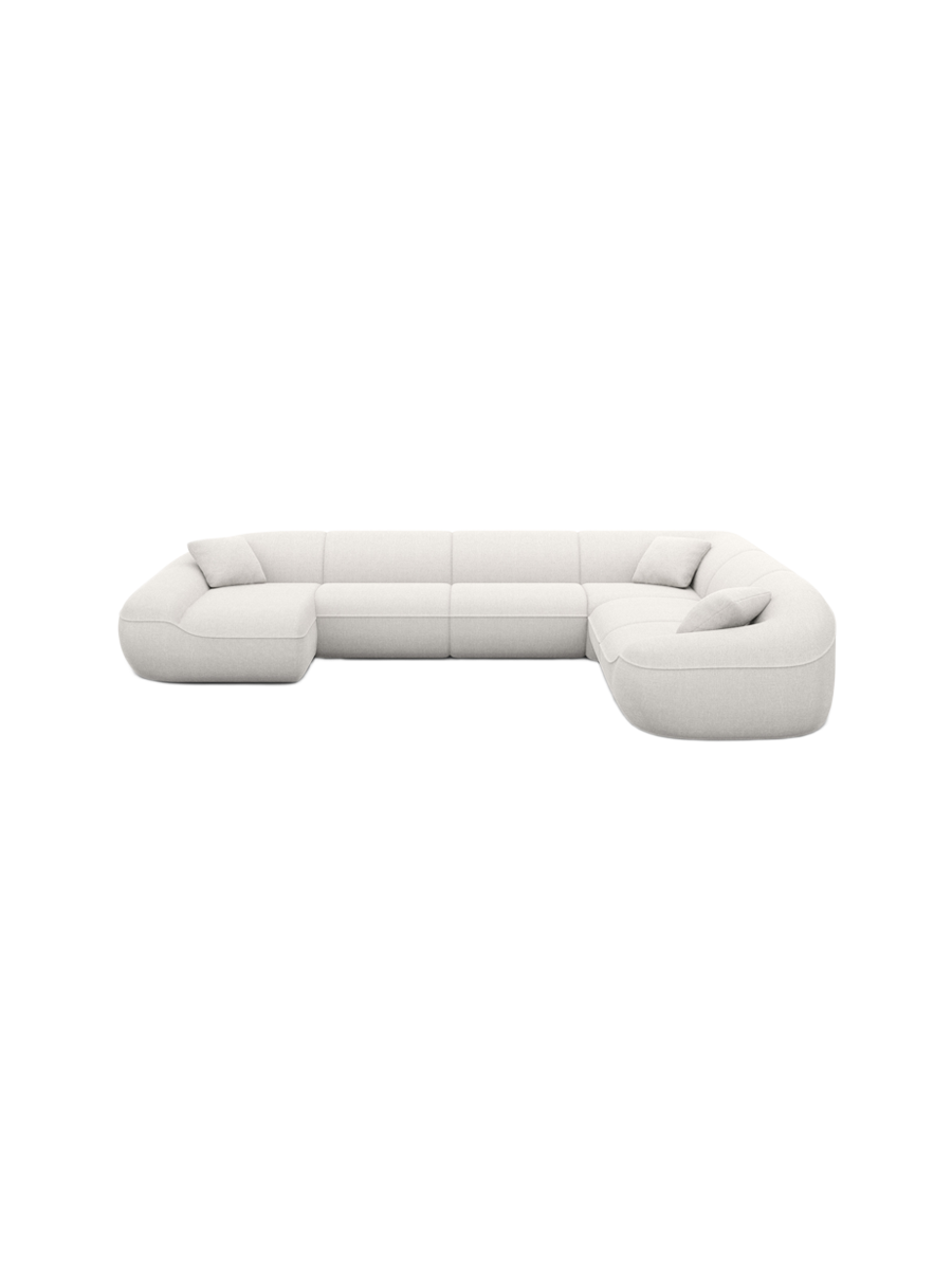 
7-Sitzer Design Panorama-Sofa „Novara XXL“ mit Strukturstoff-Bezug - Strukturstoff Anthrazit / Lange Seite links