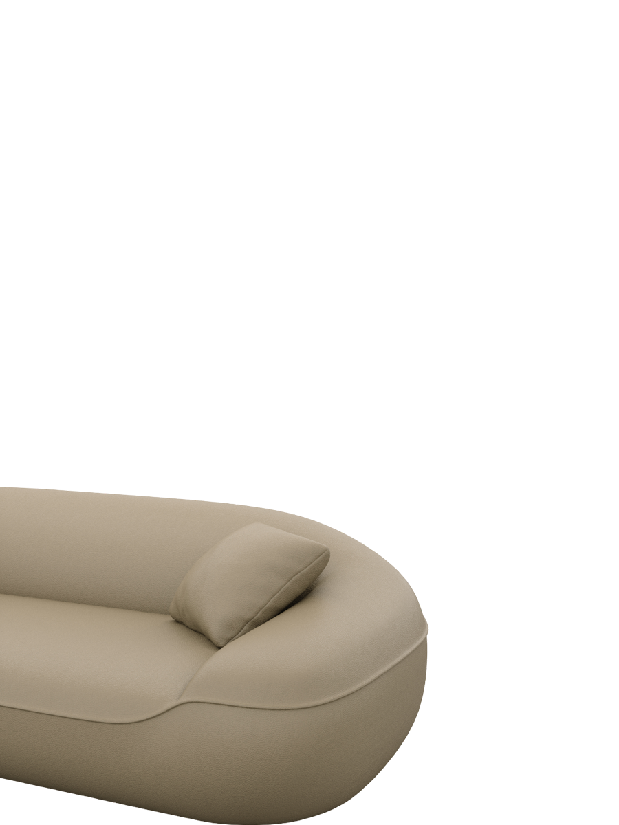 
Divano panoramico di design a 7 posti in vera pelle «Novara XXL» - Vera pelle Dark Beige / Lato lungo a sinistra