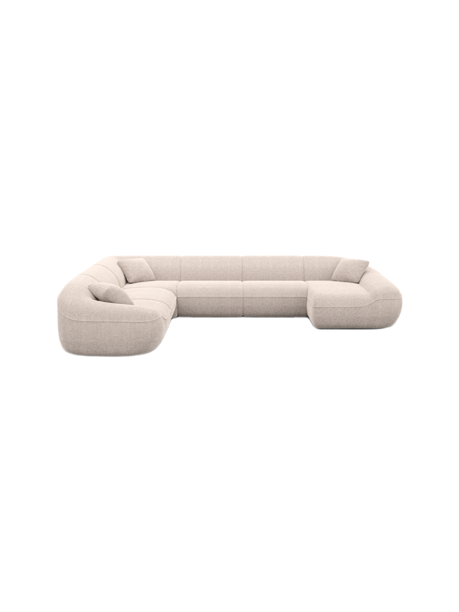 
7-Sitzer Design Panorama-Sofa „Novara XXL“ mit Strukturstoff-Bezug - Strukturstoff Anthrazit / Lange Seite links