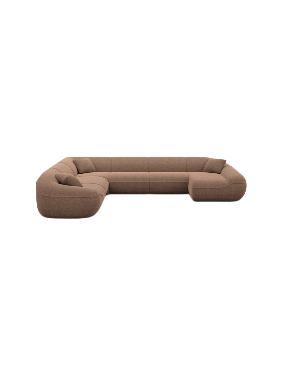 
7-Sitzer Design Panorama-Sofa „Novara XXL“ mit Strukturstoff-Bezug - Strukturstoff Anthrazit / Lange Seite links