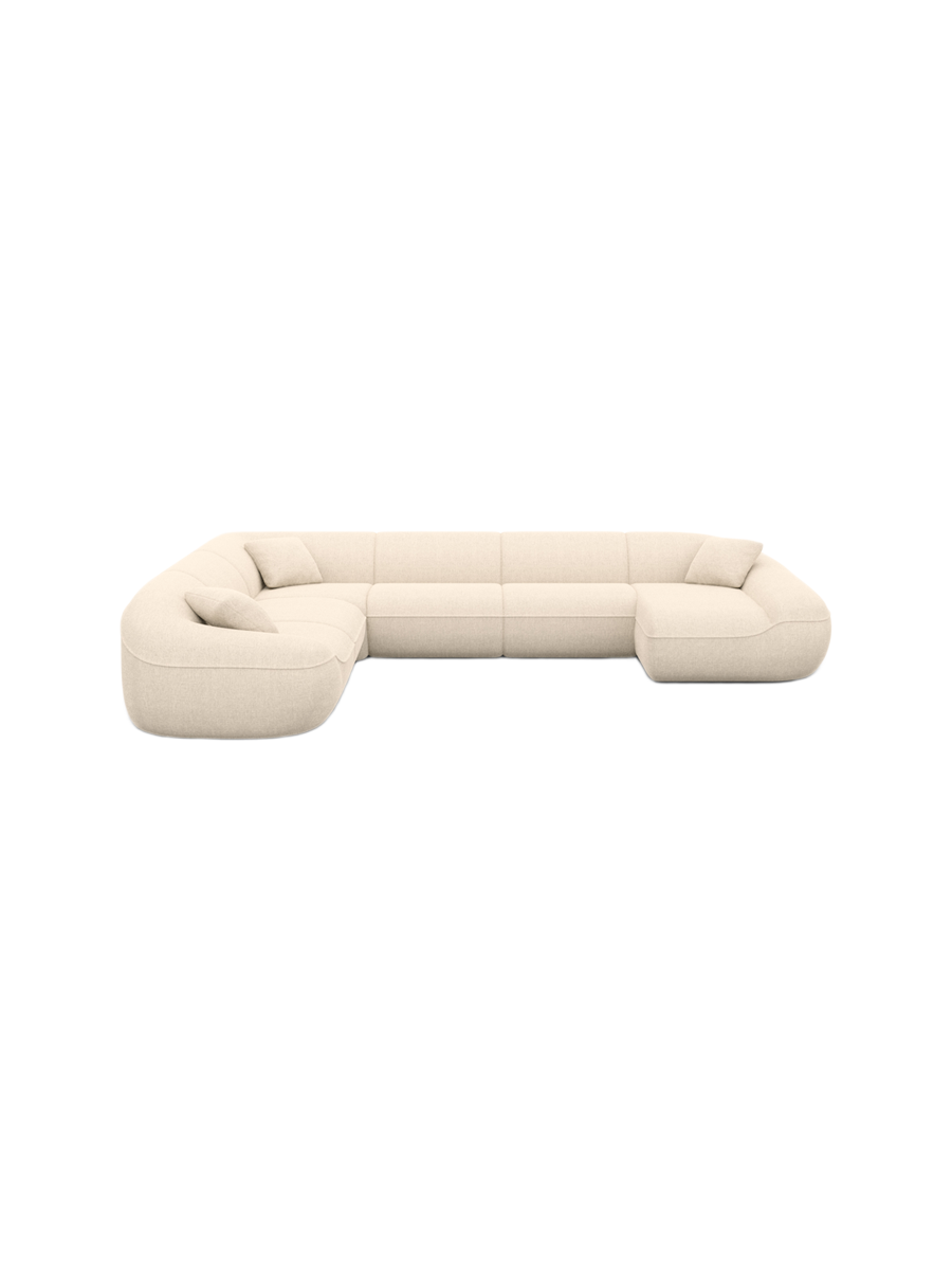 
7-Sitzer Design Panorama-Sofa „Novara XXL“ mit Strukturstoff-Bezug - Strukturstoff Anthrazit / Lange Seite links