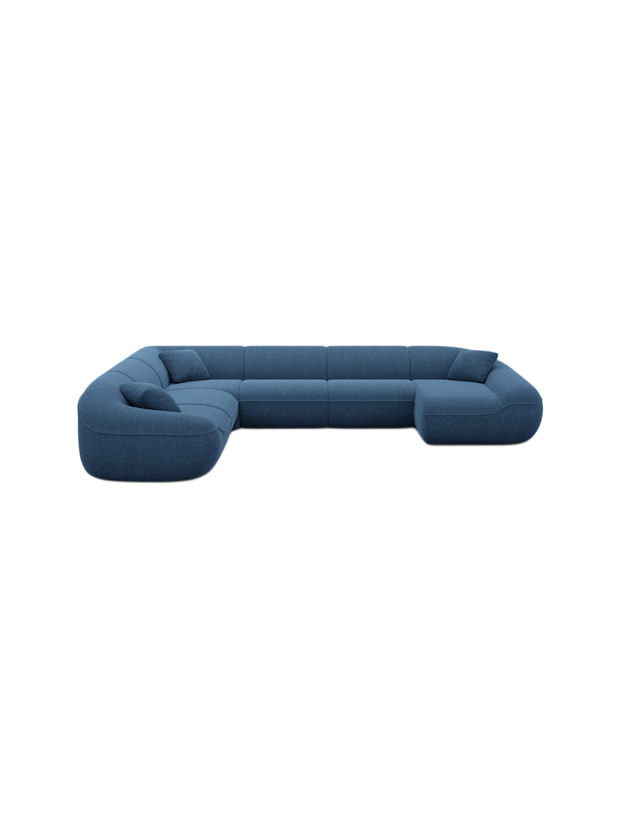
7-Sitzer Design Panorama-Sofa „Novara XXL“ mit Strukturstoff-Bezug - Strukturstoff Anthrazit / Lange Seite links