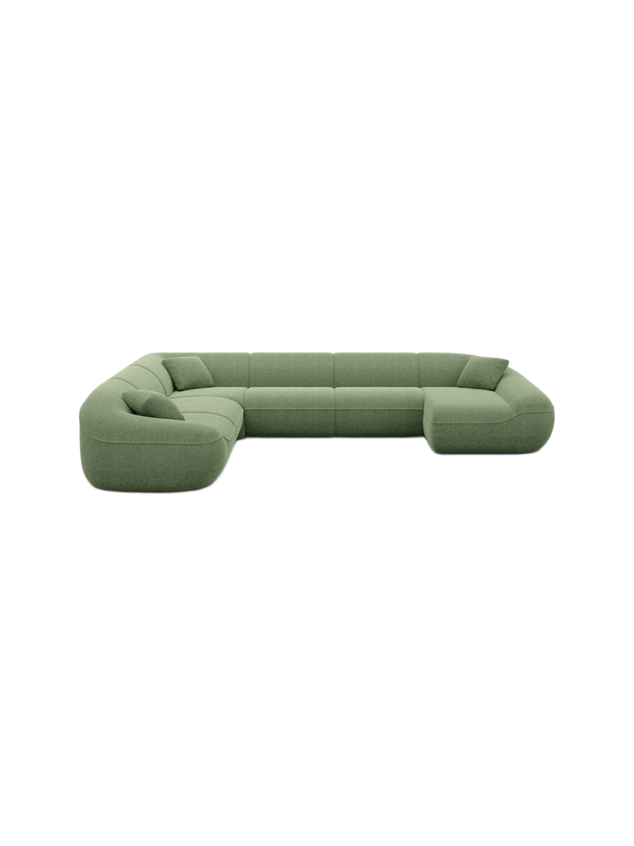
7-Sitzer Design Panorama-Sofa „Novara XXL“ mit Strukturstoff-Bezug - Strukturstoff Anthrazit / Lange Seite links