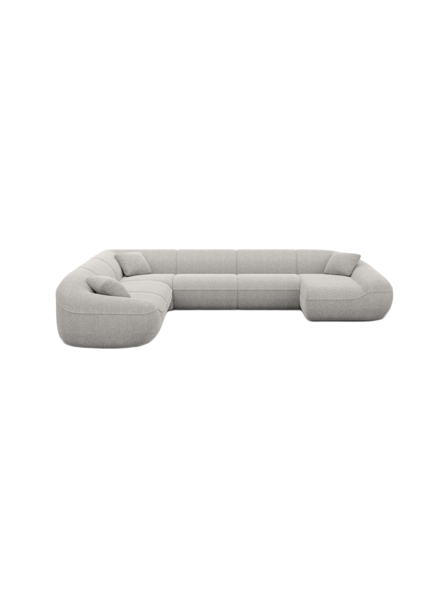 
7-Sitzer Design Panorama-Sofa „Novara XXL“ mit Strukturstoff-Bezug - Strukturstoff Anthrazit / Lange Seite links
