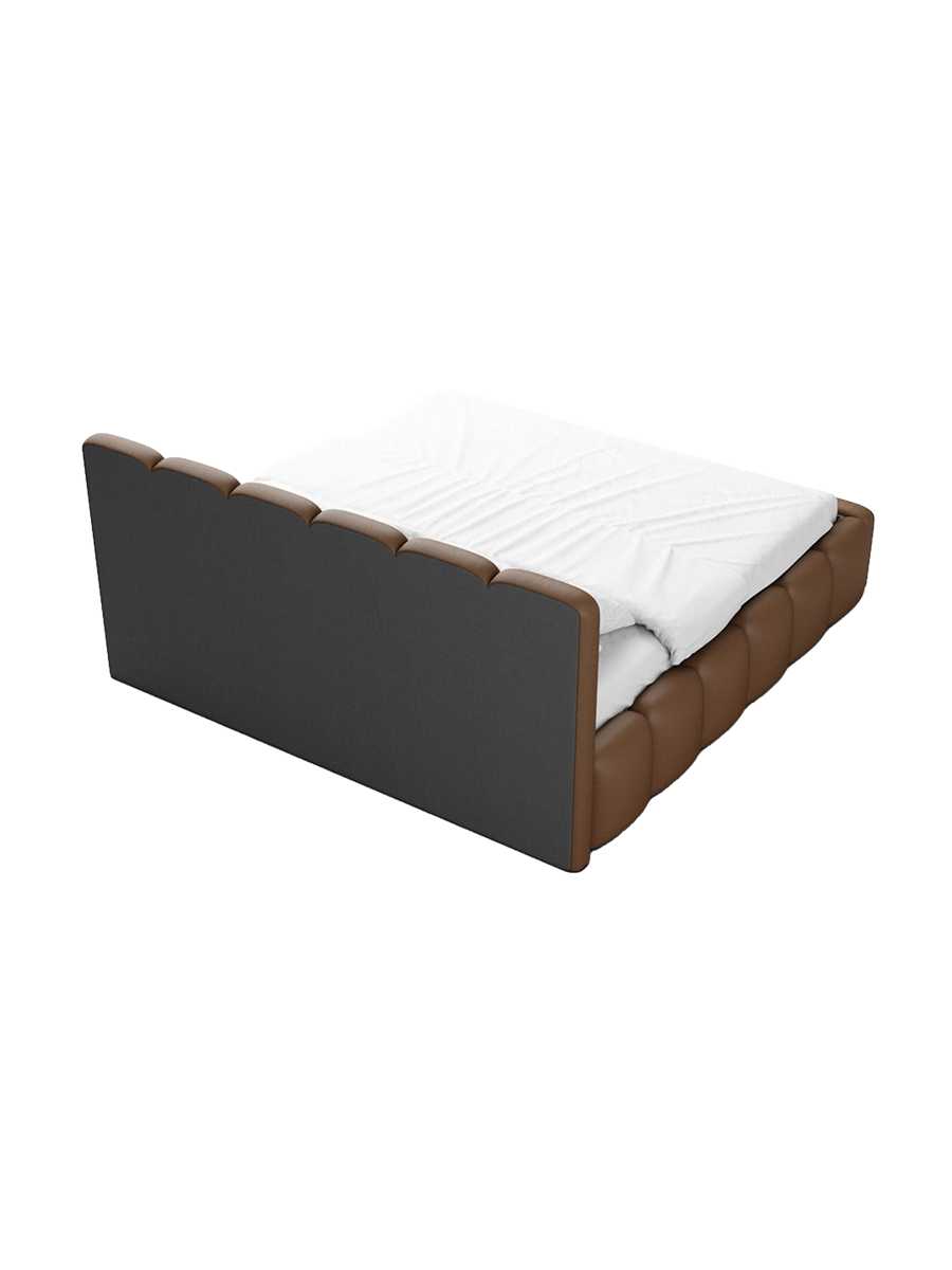 
Design Polsterbett „VLunelleria“ mit Ablagefach, Kunstleder Choco Brown - 140 x 200 cm