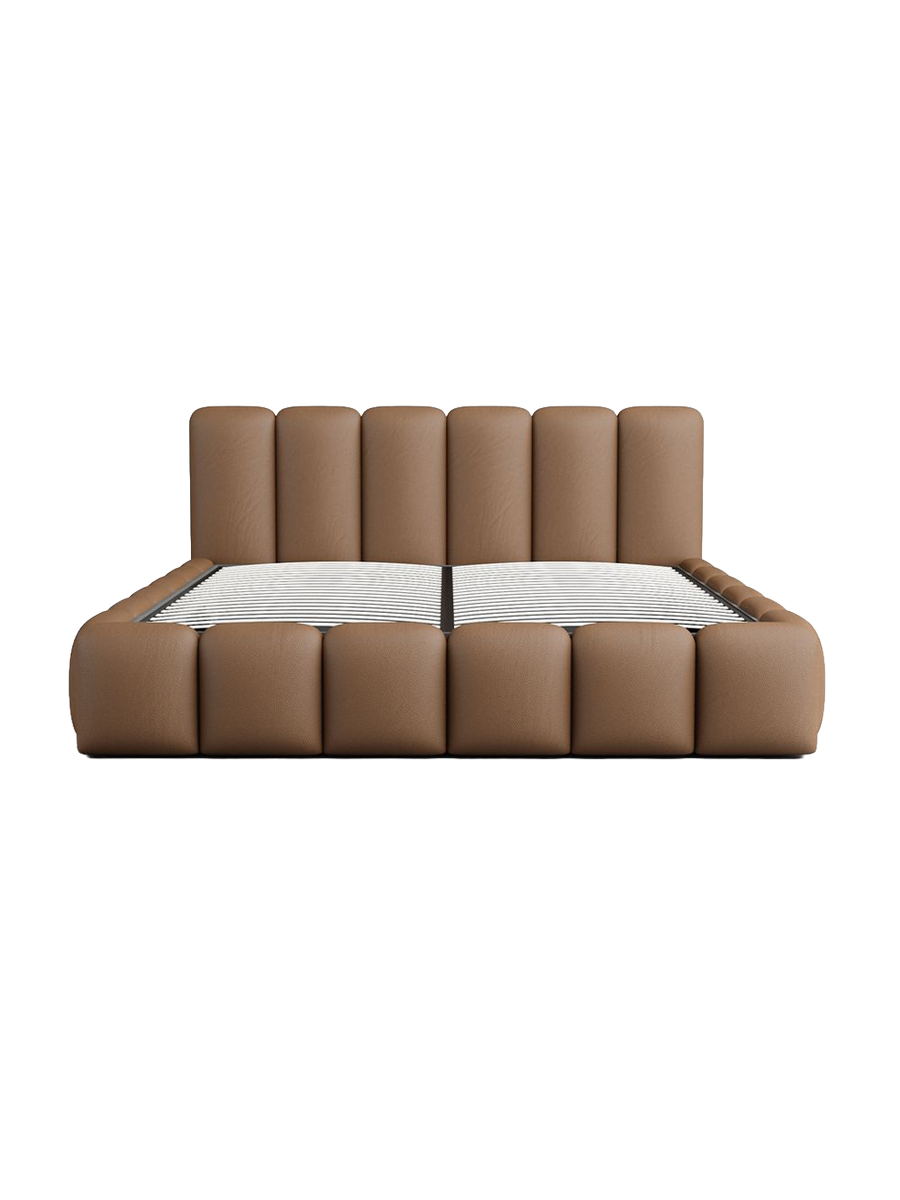 
Design Polsterbett „VLunelleria“ mit Ablagefach, Kunstleder Choco Brown - 140 x 200 cm