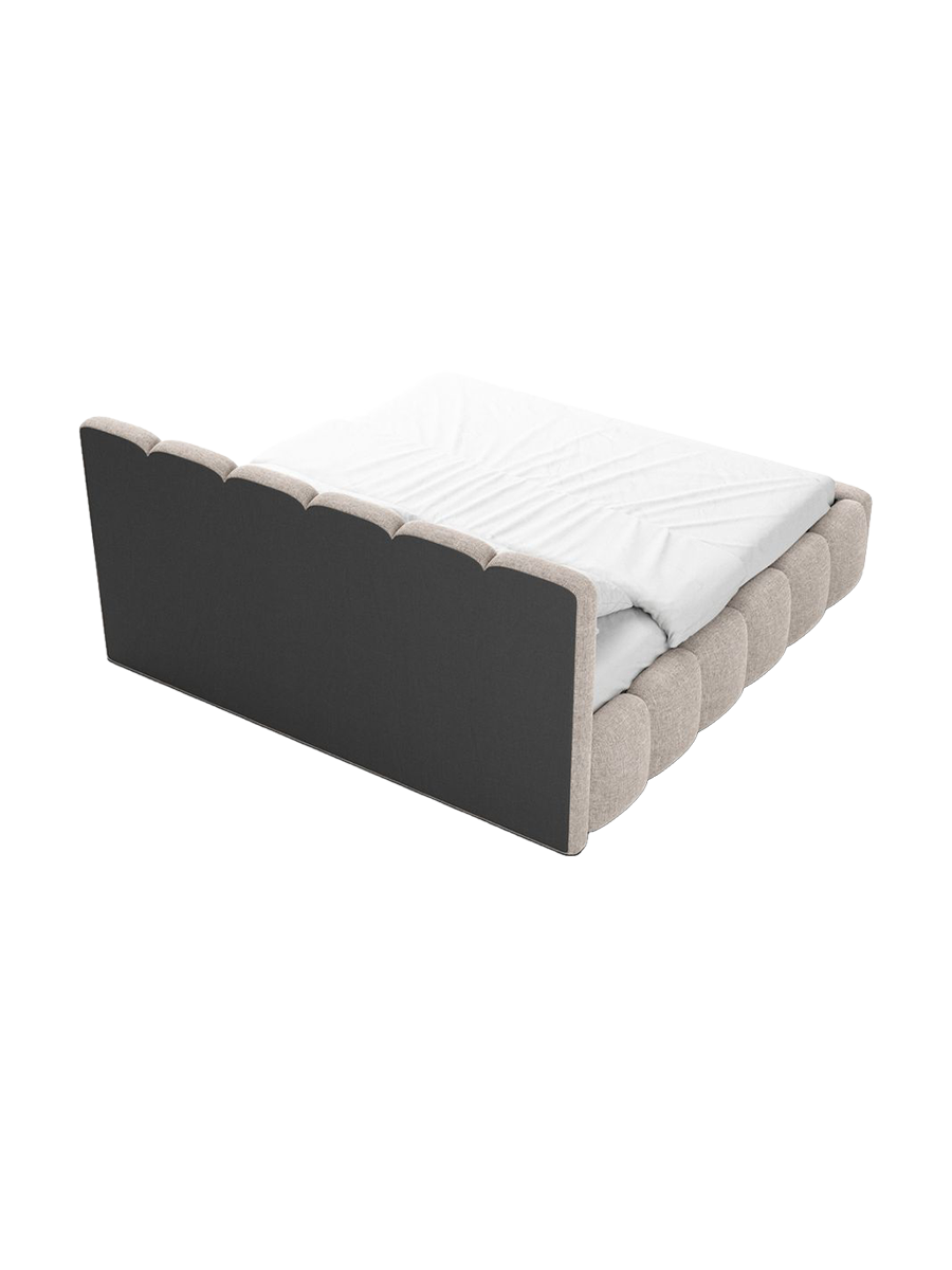 
Design Polsterbett „VLunelleria“ mit Ablagefach, Webstoff Beige - 140 x 200 cm
