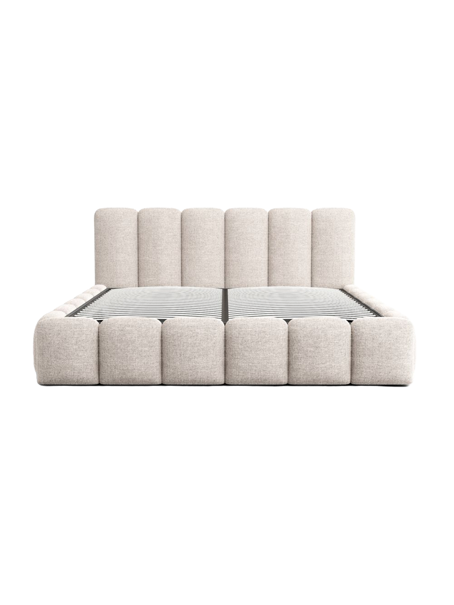 
Design Polsterbett „VLunelleria“ mit Ablagefach, Webstoff Beige - 140 x 200 cm
