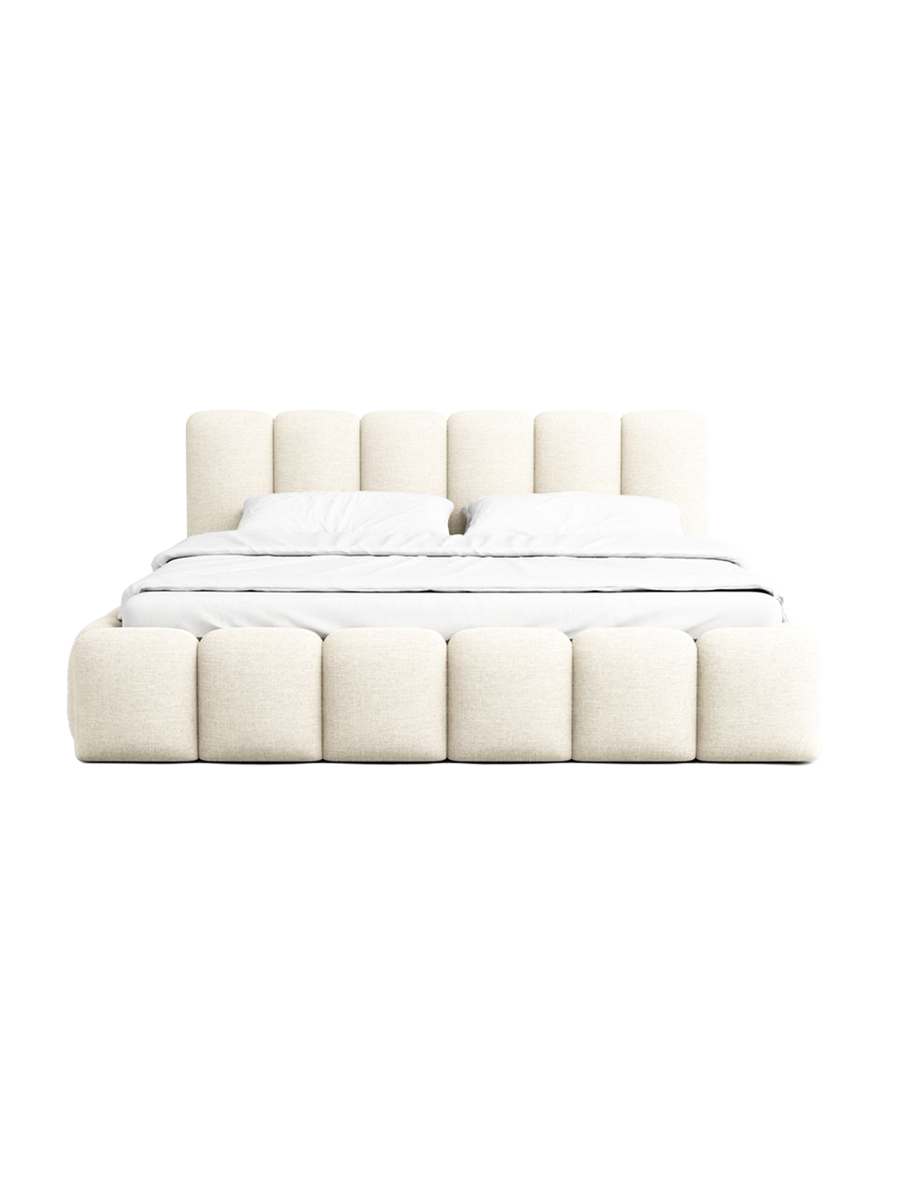 
Design Polsterbett „VLunelleria“ mit Ablagefach, Webstoff Cream - 140 x 200 cm