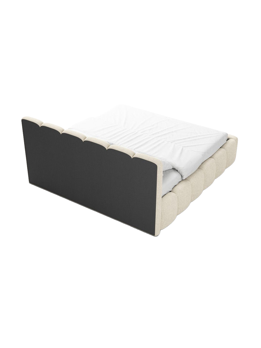 
Design Polsterbett „VLunelleria“ mit Ablagefach, Webstoff Cream - 140 x 200 cm