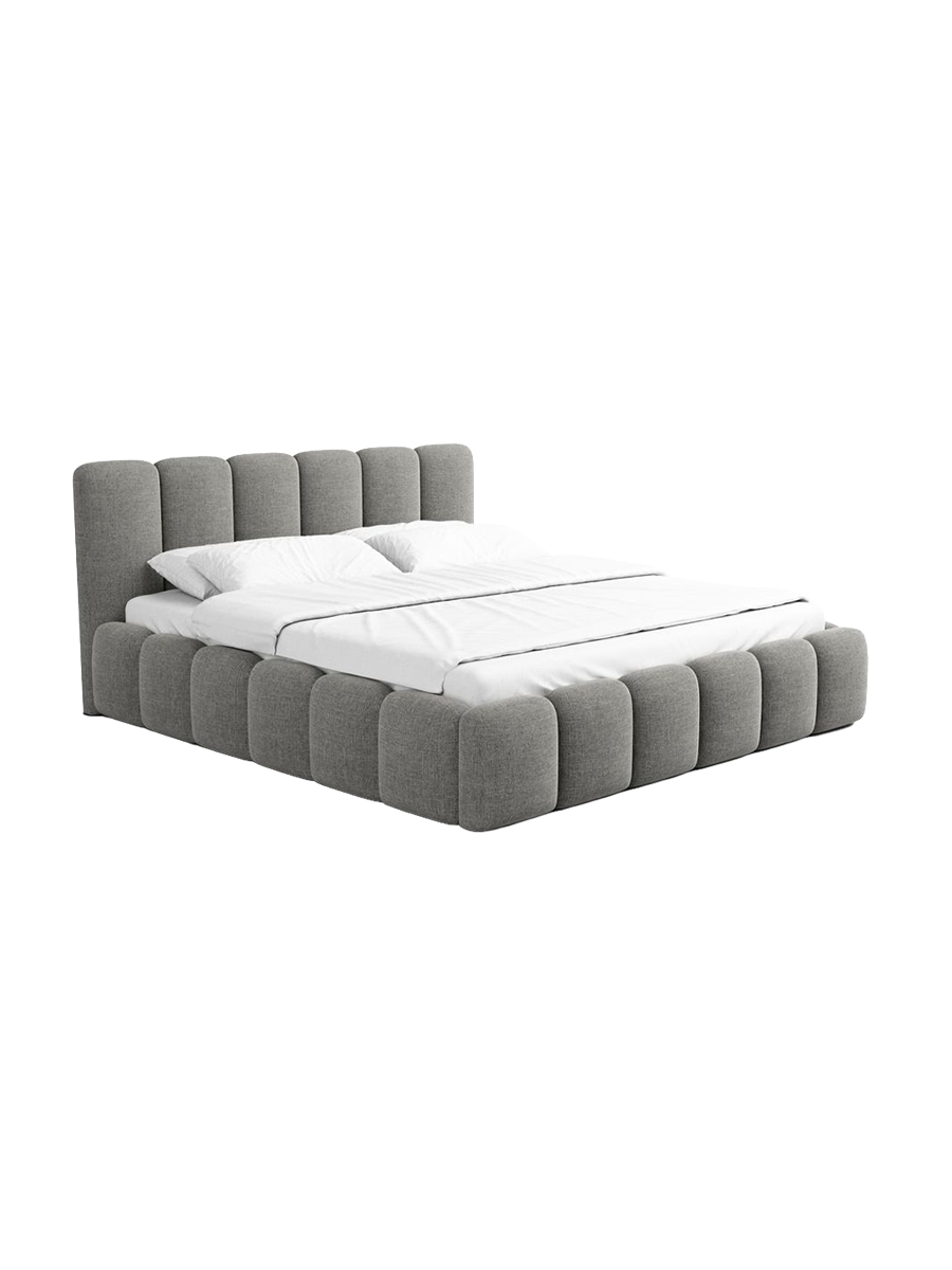 
Design Polsterbett „VLunelleria“ mit Ablagefach, Webstoff Grau - 140 x 200 cm