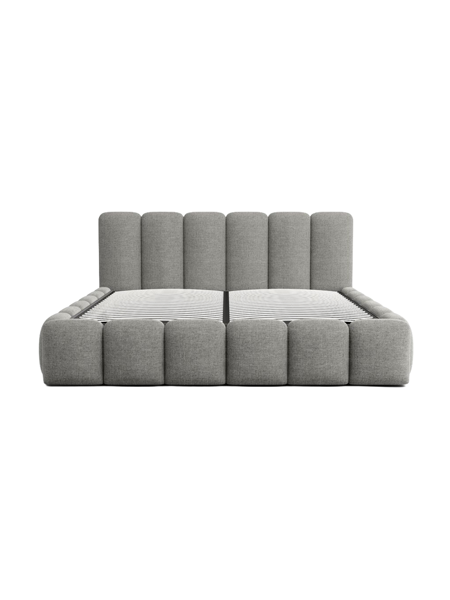 
Design Polsterbett „VLunelleria“ mit Ablagefach, Webstoff Grau - 140 x 200 cm