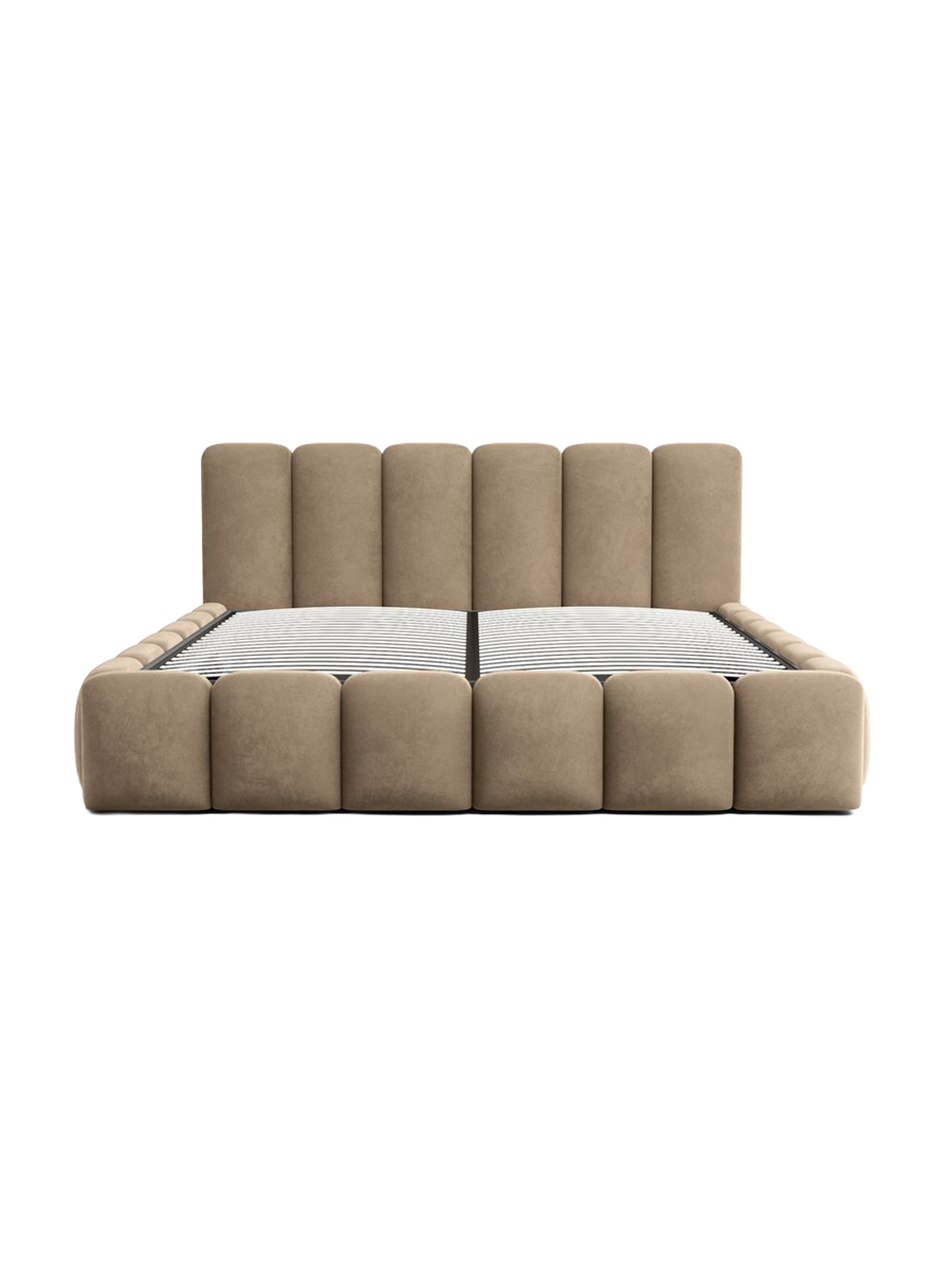 
Design Polsterbett „VLunelleria“ mit Ablagefach, Samt Braun - 140 x 200 cm