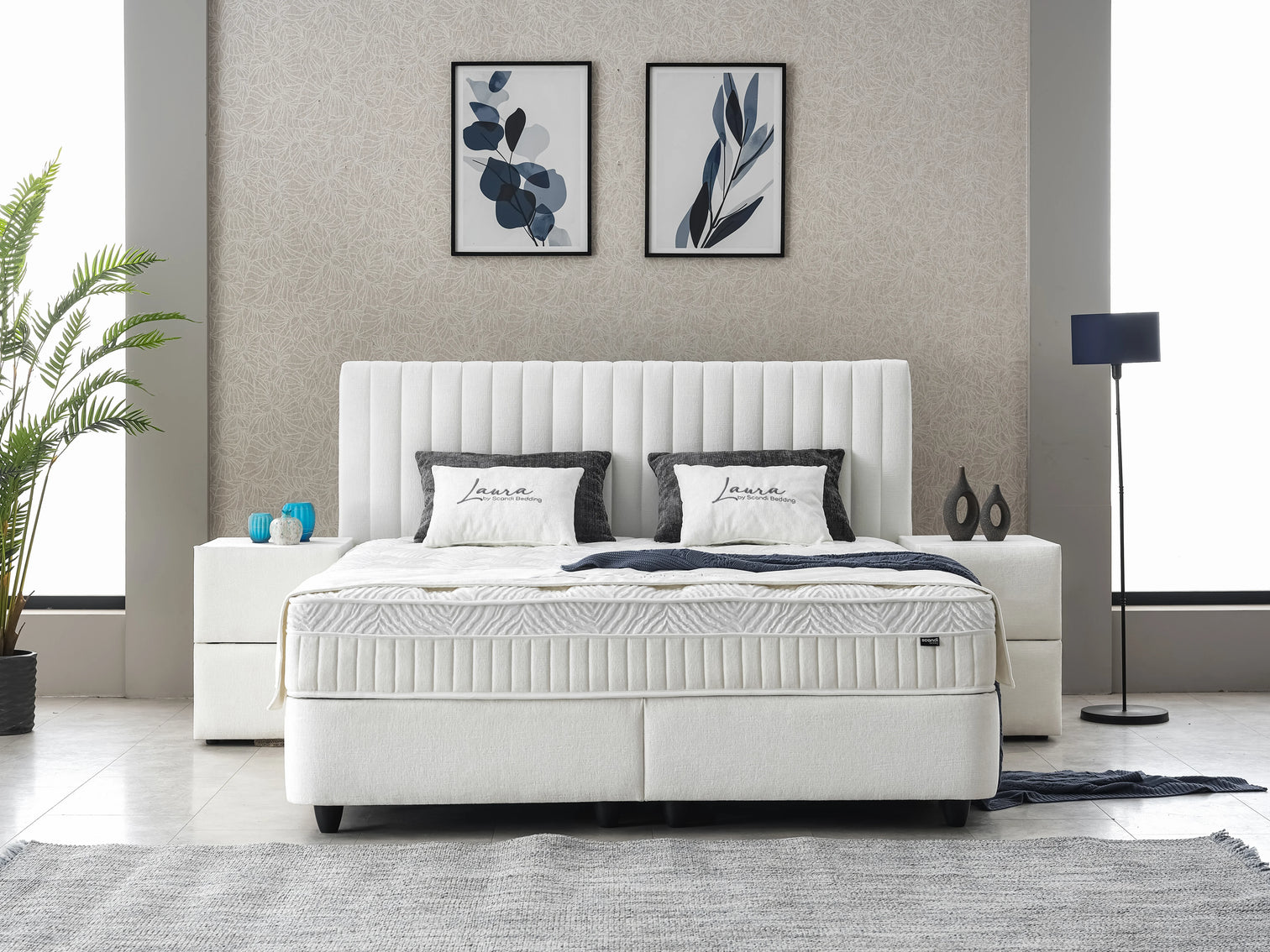 
Premium Box Spring Bed "Laura" including Mattress & Topper - Without accessories / Mattress size: 180 x 200 cm