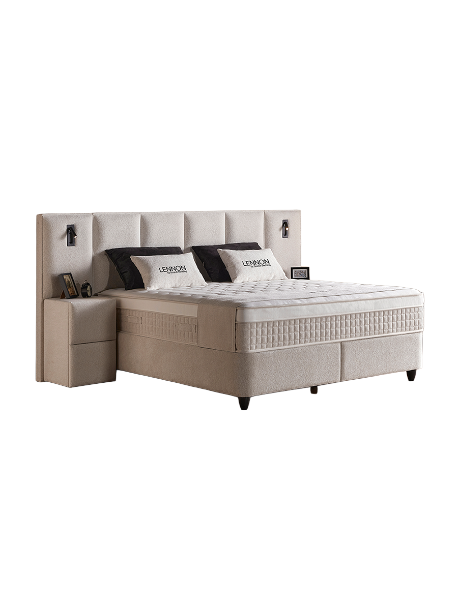 
Lit coffre design «Lennon», différentes tailles - Sans accessoires / Dimensions du matelas : 140 x 200 cm